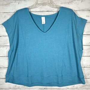 Lane Bryant LIVI NEW Ribbed Poly Rayon Spandex Cap Boxy Activewear Top 18/20 2X